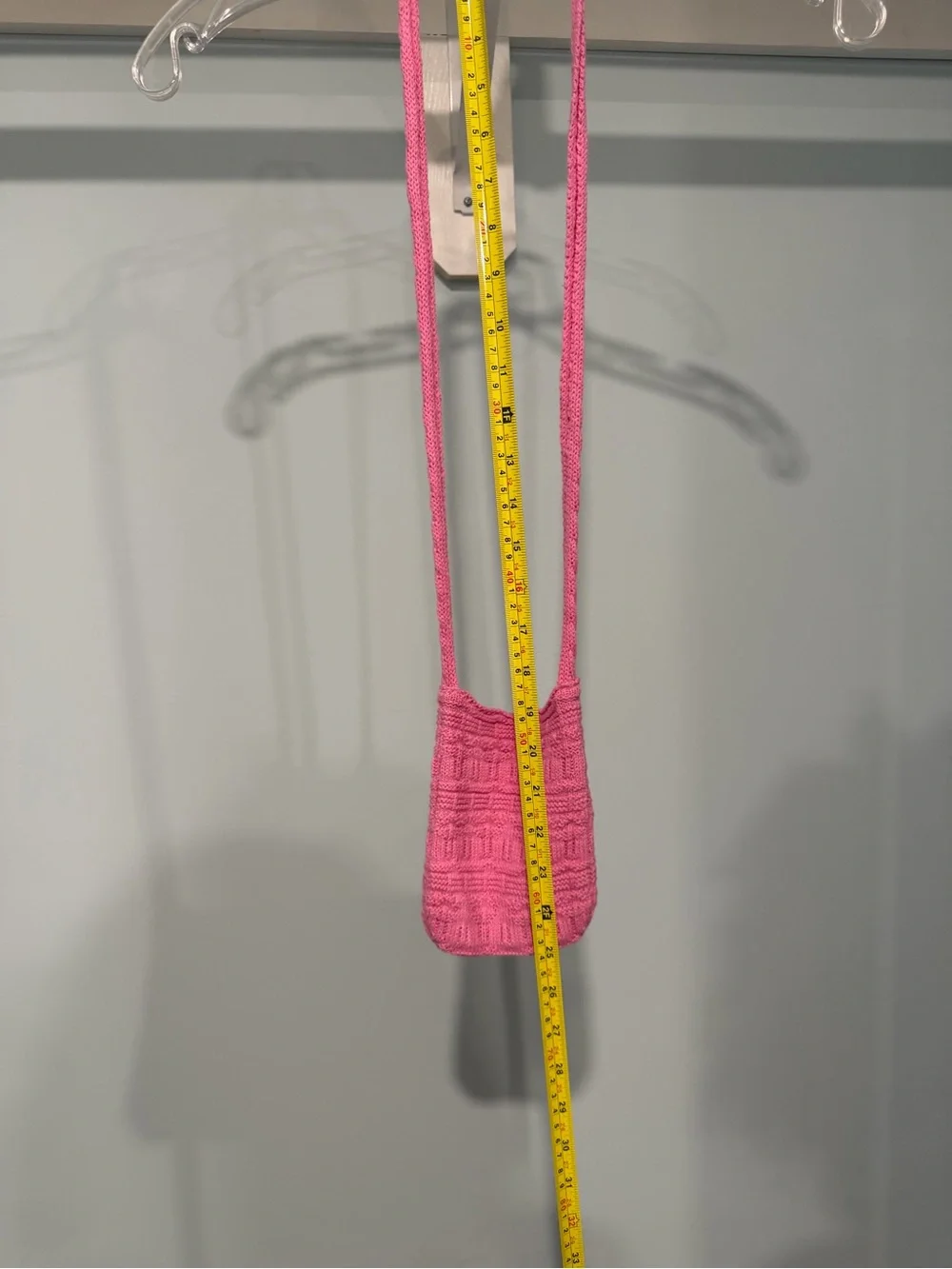 Handcrafted Pink Crochet Floral Crossbody Phone Pouch
